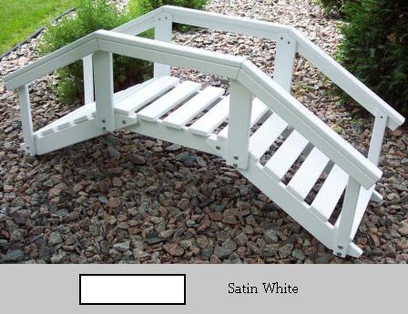 Prairie Leisure Design 47C Satin White Decorative Garden Bridge With Posts And Rails Satin White