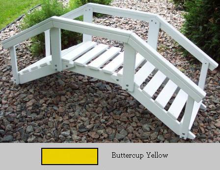 Prairie Leisure Design 47C Buttercup Yellow Decorative Garden Bridge With Posts And Rails Buttercup Yellow