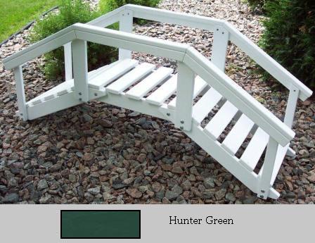 Prairie Leisure Design 47C Hunter Green Decorative Garden Bridge With Posts And Rails Hunter Green