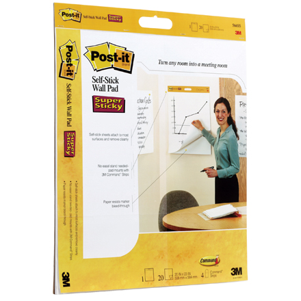 Box Partners PT3M566 20 in. x 23 in. Postit SelfStick Wall Pads