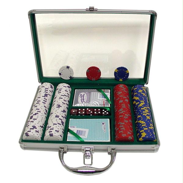 200 13 Gm Pro Clay Casino Chips with Clear Cover Aluminum Case