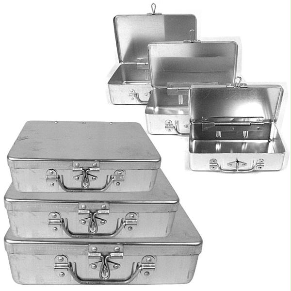 3 Pc Aluminum Storage Box with Lockable Clasp And Handle 3 Pc Aluminum Storage Box with Lockable Clasp And Handle