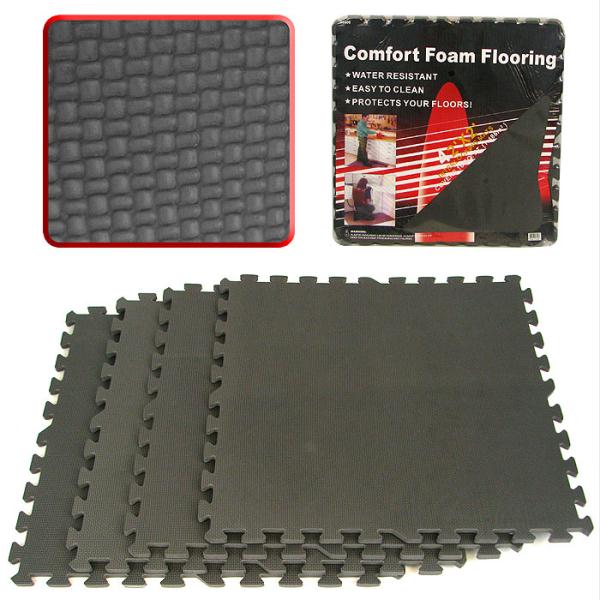 Ultimate Comfort Black Foam Flooring 16 Square Feet