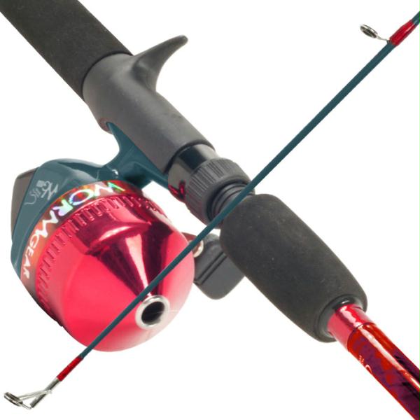 South Bend Worm Gear Fishing Rod  Spincast Reel ComboRed