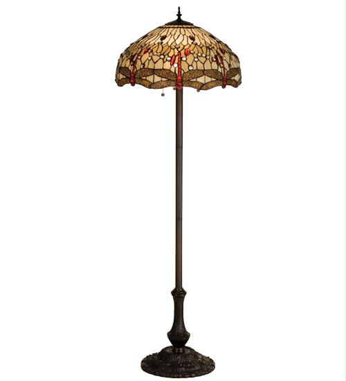 17473 63 Inch H Tiffany Scarlet Dragonfly Floor Lamp