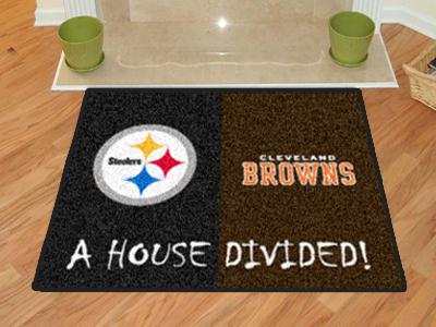 Fanmats 09578 Nfl Pittsburgh Steelers Cleveland Browns AllStar House Divided Rug