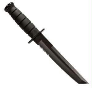 Ka-Bar 2-1245-1 Black Tanto Knife Serrated