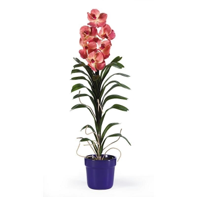 Nearly Natural 4301MV Vanda with Blue Pot Silk Arrangement
