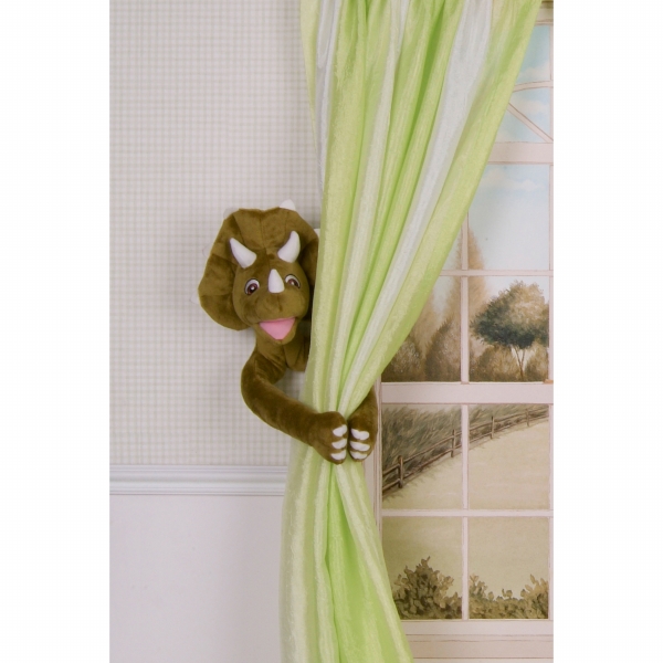 Curtain Critters ALGNTD050809SGL Plush Triceratops Dinosaur Curtain Tieback Toy