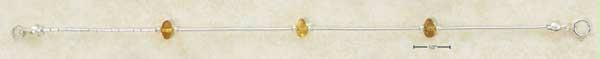 Plum Island Silver BR2377 Sterling Silver 7 Inch Liquid Silver with 3 Amber Chips Bracelet Amber Silver Bracelet