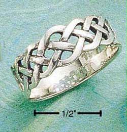 Plum Island Silver SR0350 Sterling Silver Open Celtic Weave Band Ring