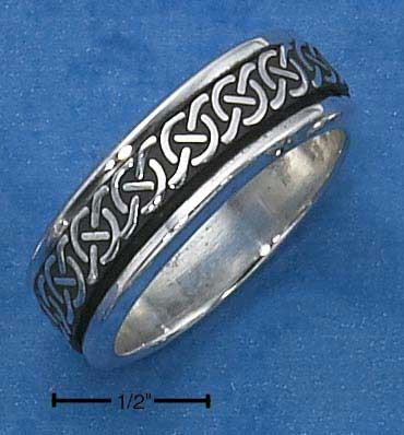 Plum Island Silver SR1813 Sterling Silver Mens Worry Ring With Celtic Knots Spinning Band Size: 7