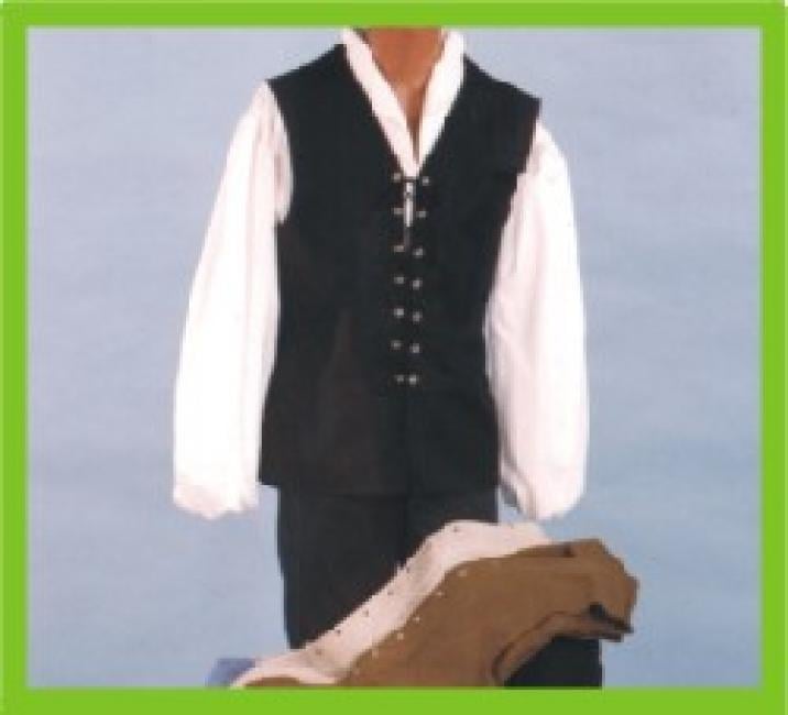 Alexanders Costume 24-117/na Large Renaissance Male Vest - Natural