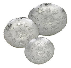 ARTEflorum SFP12S3 Snowflake Plate in Silver Set of 3
