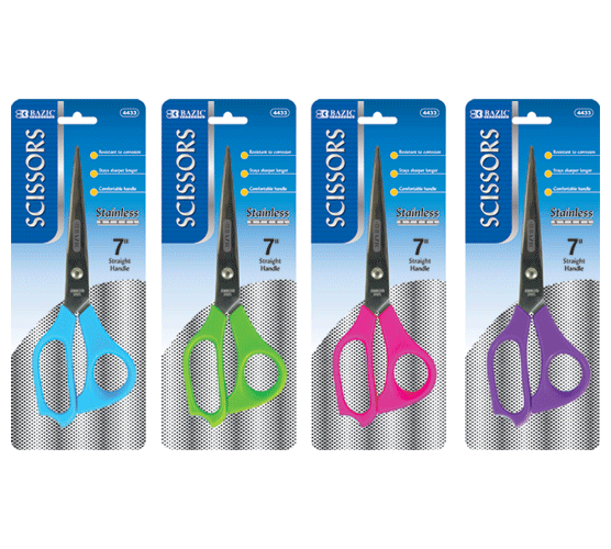 Bazic 4433 24 7 in. Stainless Steel Scissors Pack of 24