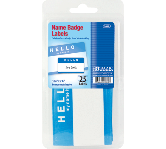 Bazic 381224 Hello my name is Name Badge Label 25Pack Pack of 24