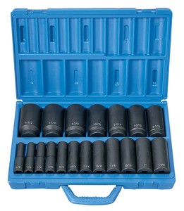 1/2 Inch Drive 19 Pieces Deep Length Fractional Master Set