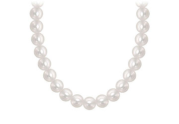 Fine Jewelry Vault NK14YAKWH04109 Akoya Cultured Pearl Necklace 14K Yellow Gold 4mm