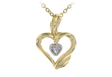 Fine Jewelry Vault AB156PL101 Diamond Heart Pendant  14K Yellow Gold