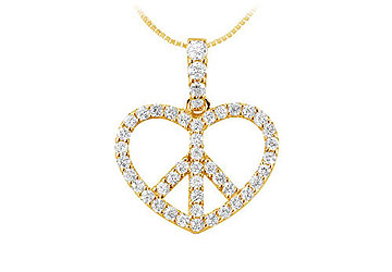 Fine Jewelry Vault HPD457Y14D101 Diamond Heart Pendant  14K Yellow Gold  0.66 CT Diamonds