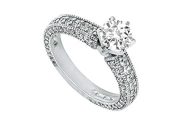 Fine Jewelry Vault J1255APTD101 Diamond Engagement Ring Platinum 1.50 CT Diamonds Size: 7