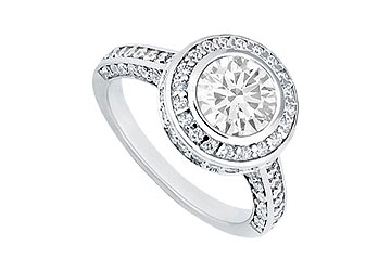 Fine Jewelry Vault J7177PTD101 Diamond Engagement Ring Platinum 1.50 CT TGW Size: 7