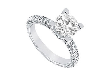 Fine Jewelry Vault J7529PTD101 Diamond Engagement Ring Platinum 1.50 CT Diamonds Size: 7