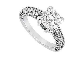 Fine Jewelry Vault J7859PTD101 Diamond Engagement Ring Platinum 1.20 CT Diamonds Size: 7