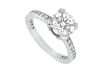 Fine Jewelry Vault J7886PTD101 Diamond Engagement Ring Platinum 1.00 CT Diamonds Size: 7