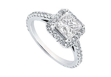 Fine Jewelry Vault J7896PTD101 Diamond Engagement Ring Platinum 1.00 CT Diamonds Size: 7