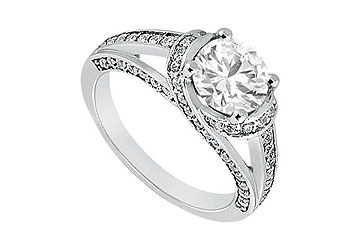 Fine Jewelry Vault J8359PTD101 Diamond Engagement Ring Platinum 1.00 CT Diamonds Size: 7