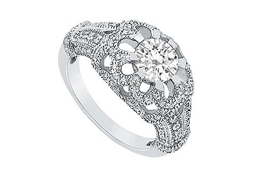 Fine Jewelry Vault J8469PTD101 Diamond Engagement Ring Platinum 1.00 CT Diamonds Size: 7