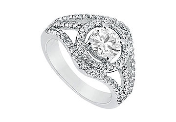 Fine Jewelry Vault J8484PTD101 Diamond Engagement Ring Platinum 1.25 CT Diamonds Size: 7