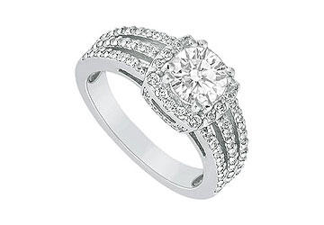 Fine Jewelry Vault J8842PTD101 Diamond Engagement Ring Platinum 1.00 CT Diamonds Size: 7