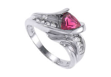 Fine Jewelry Vault ZR861WP101 Pink Tourmaline And Diamond Ring 14K White Gold 1.00 CT TGW Size: 7