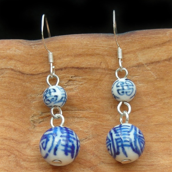 Gifts with Humanity YJPE01-Porcelain-228001 Chinese Porcelain Earrings