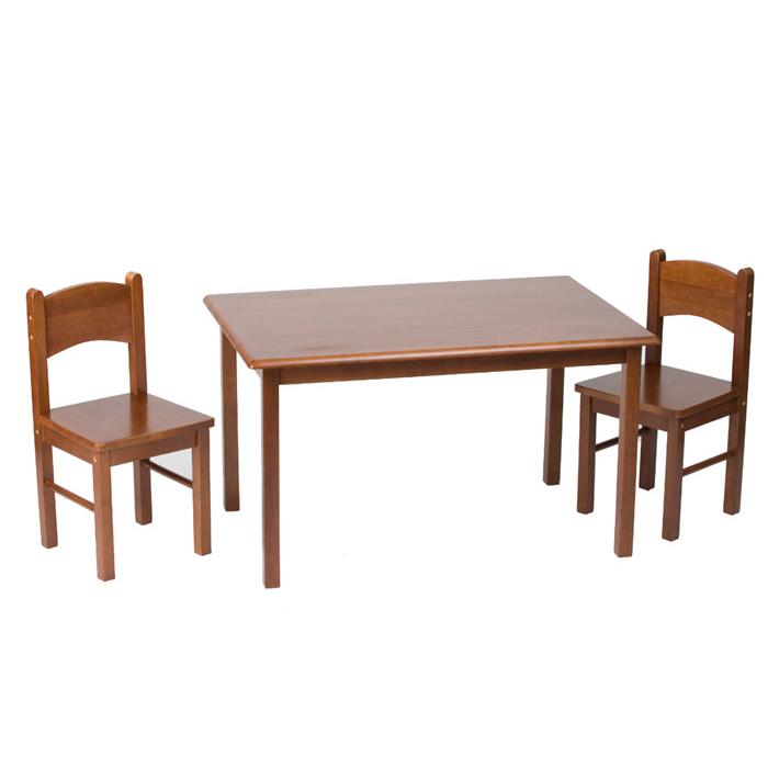 1406c Natural Hardwood Rectangle Table And Chair Set - Cherry Finish