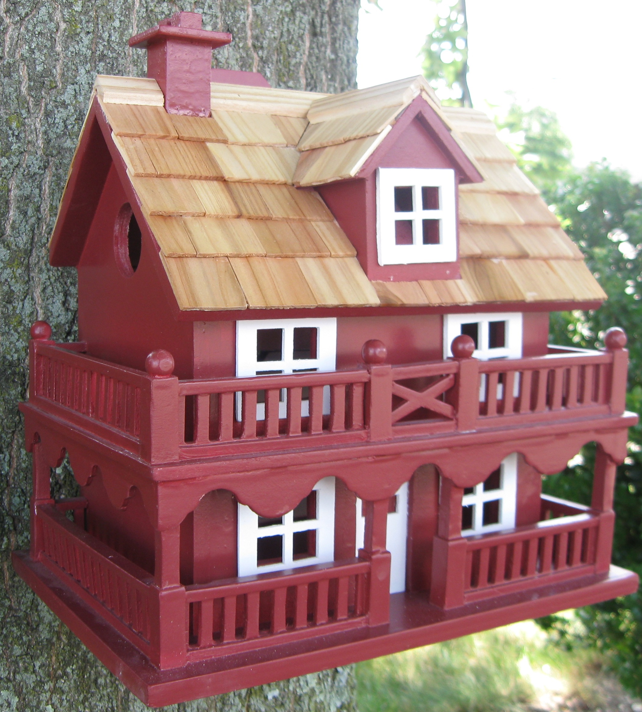 Hb-6102phrs Novelty Cottage Birdhouse- Classic Series -red