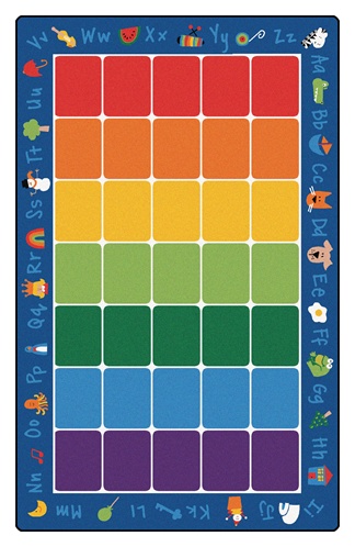 1422D Phonics Fun 7 ft.8 in. x 10 ft.9 in. WearOn Nylon Machine Tufted- Cut Pile Educational Rug
