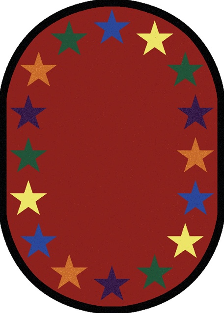 1458DD Star Space 7 ft.8 in. x 10 ft.9 in. Oval WearOn Nylon Machine Tufted- Cut Pile Educational Rug