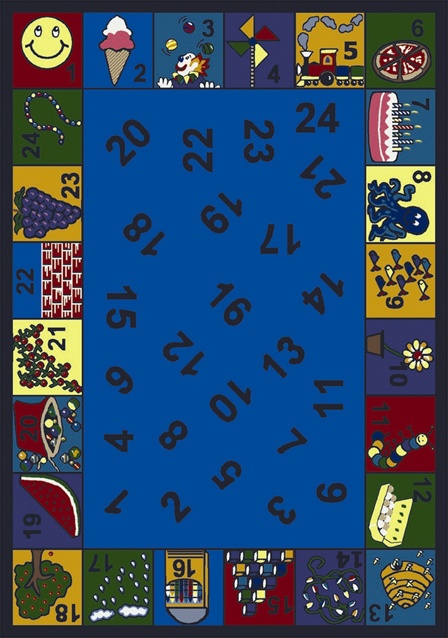 1463D Count On Me 7 ft.8 in. x 10 ft.9 in. WearOn Nylon Machine Tufted- Cut Pile Educational Rug