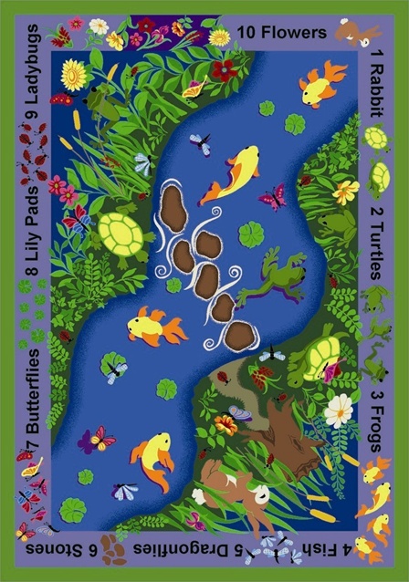 1467D You Can Find 7 ft.8 in. x 10 ft.9 in. WearOn Nylon Machine Tufted- Cut Pile Educational Rug
