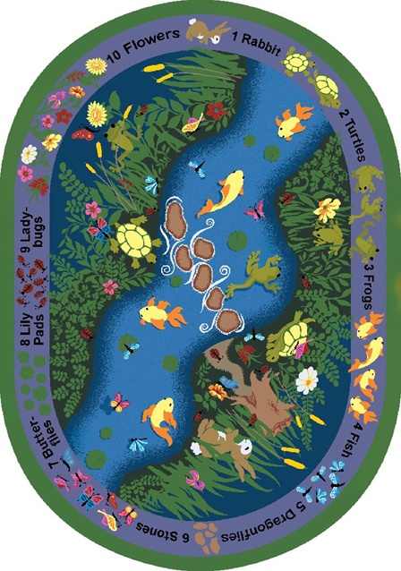 1467DD You Can Find 7 ft.8 in. x 10 ft.9 in. Oval WearOn Nylon Machine Tufted- Cut Pile Educational Rug