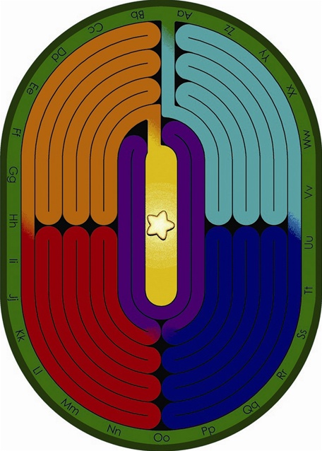 1518DD Amazing ABC s 7 ft.8 in. x 10 ft.9 in. Oval WearOn Nylon Machine Tufted- Cut Pile Educational Rug