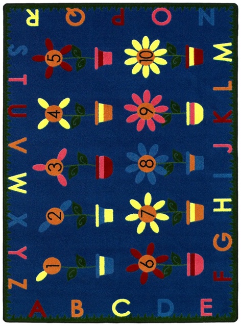 1542D Petal Pushers 7 ft.8 in. x 10 ft.9 in. WearOn Nylon Machine Tufted- Cut Pile Educational Rug