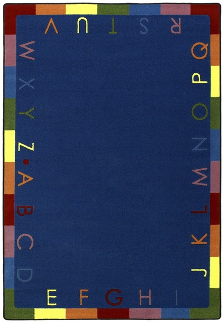 1543D-01 Rainbow Alphabet Bold 7 ft.8 in. x 10 ft.9 in. WearOn Nylon Machine Tufted- Cut Pile Educational Rug
