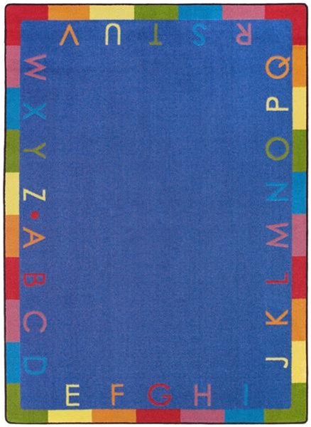1543D-02 Rainbow Alphabet Soft 7 ft.8 in. x 10 ft.9 in. WearOn Nylon Machine Tufted- Cut Pile Educational Rug