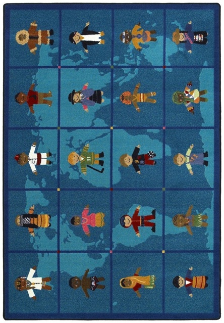 1546D Reach Across the World 7 ft.8 in. x 10 ft.9 in. WearOn Nylon Machine Tufted- Cut Pile Educational Rug