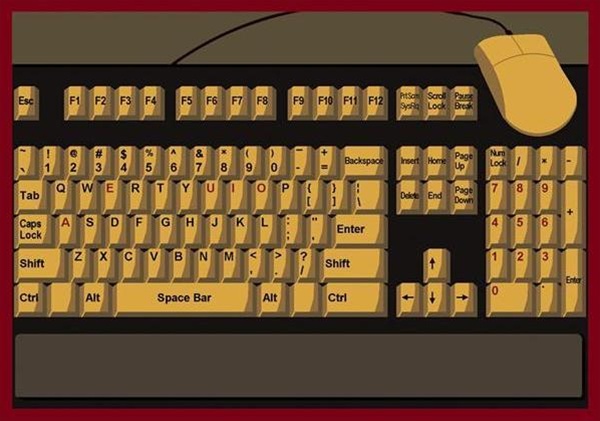 1590D-02 Keyboard Connection Brown 7 ft.8 in. x 10 ft.9 in. WearOn Nylon Machine Tufted- Cut Pile Educational Rug