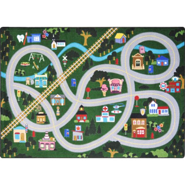 1629D My Community Helpers 7 ft.8 in. x 10 ft.9 in. WearOn Nylon Machine Tufted- Cut Pile Educational Rug
